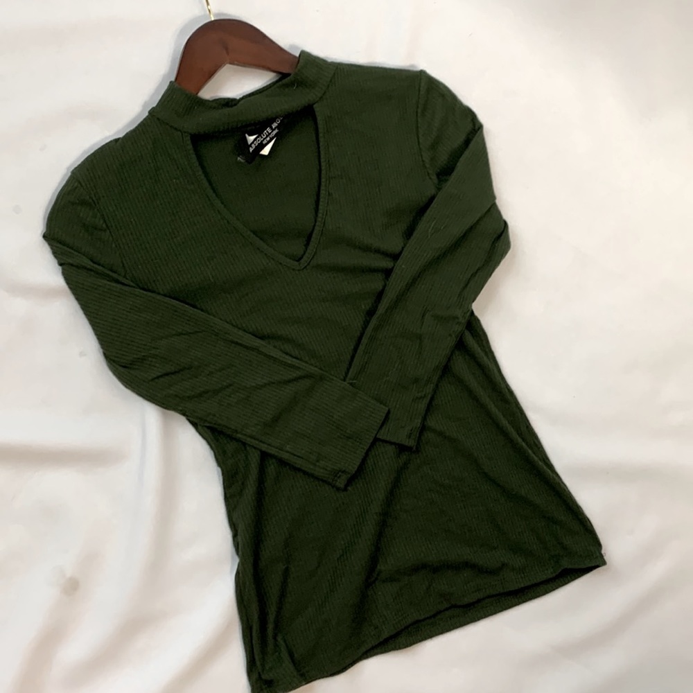 Green Women’s Sweater, V Neck with Hole Sweater, Women’s Sweater, Green Sweater